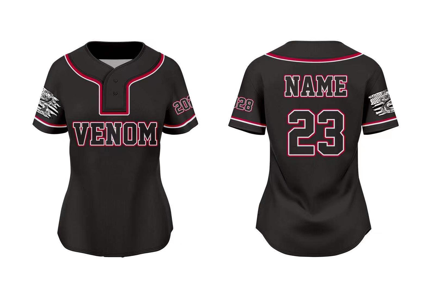 Custom 2-Button Unisex Baseball/Softball Jersey